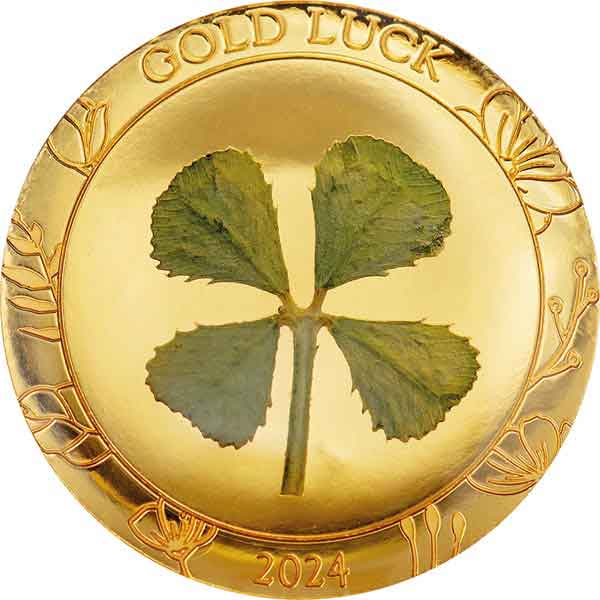 1 Dollar Palau Four Leaf Clover – Gold Luck