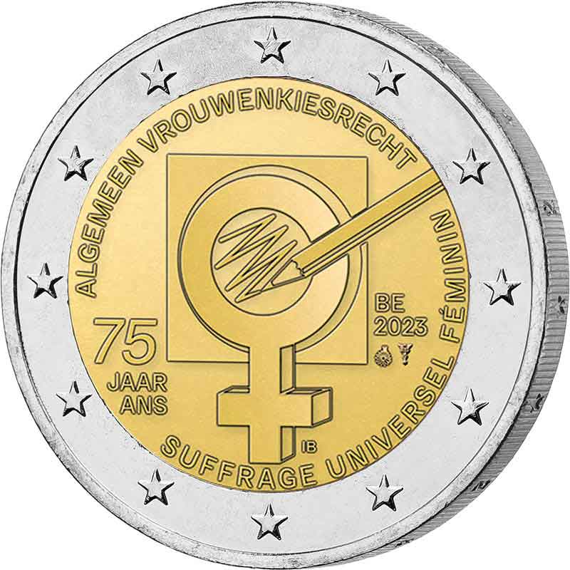 2 Euro Belgien 75 Jahre Frauenwahlrecht 2023