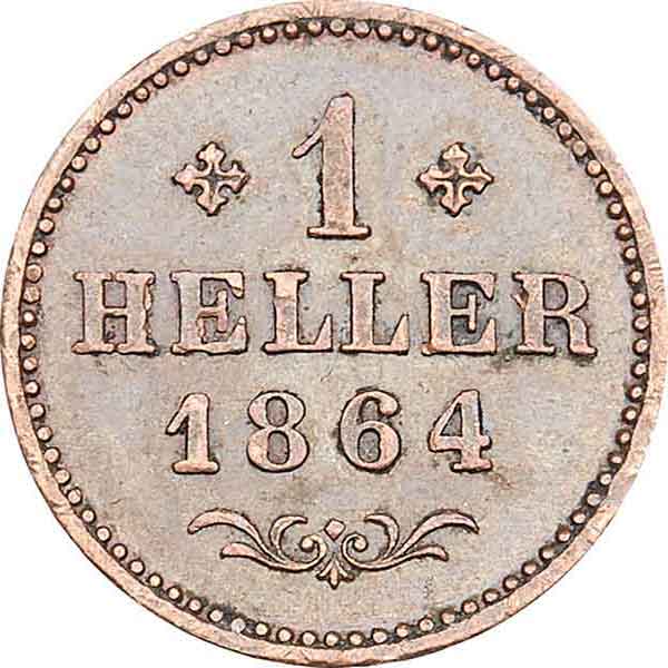 1 Heller Freie Reichsstadt Frankfurt 1859-1865